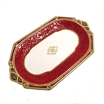 Блюдо керамічне в червоному кольорі "Свято ренесансу" Fitz and Floyd