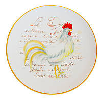 Настенная и сервировочная керамическая тарелка с пасхальным принтом «Красный гребешок» Ceramica Cuore