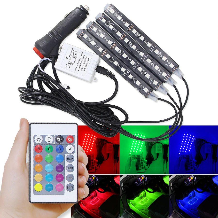 Кольорове RGB LED підсвічування салона авто c пультом