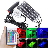 Кольорове RGB LED підсвічування салона авто c пультом