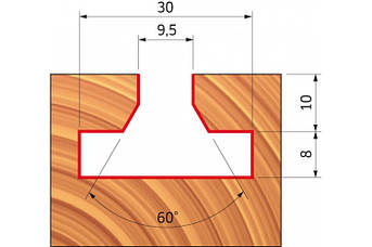 Фреза пазова Т-подібна Freud 30х18х61х12 Z2, фото 2