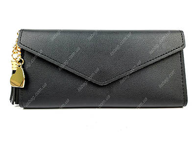 Жіночий гаманець на кнопці чорного кольору