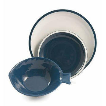 Набір із 3-х синьо-білих тарілок із кераміки Villa d'Este