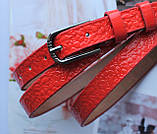 Яскравий жіночий ремінь червоний лаковий, фото 2