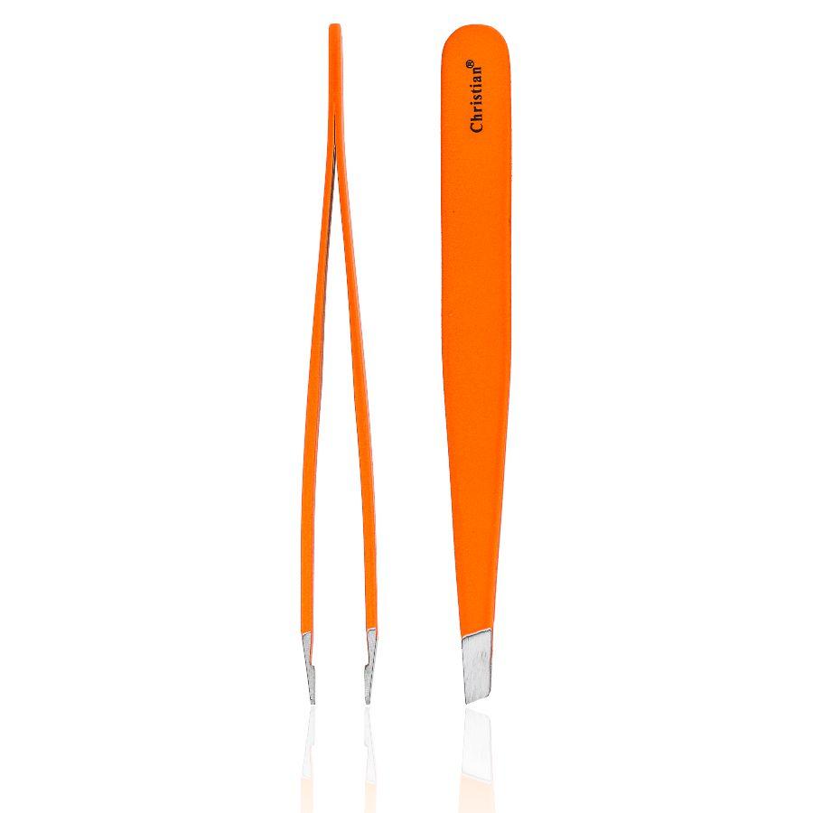 Пінцет скошений Christian CTW-111 Orange