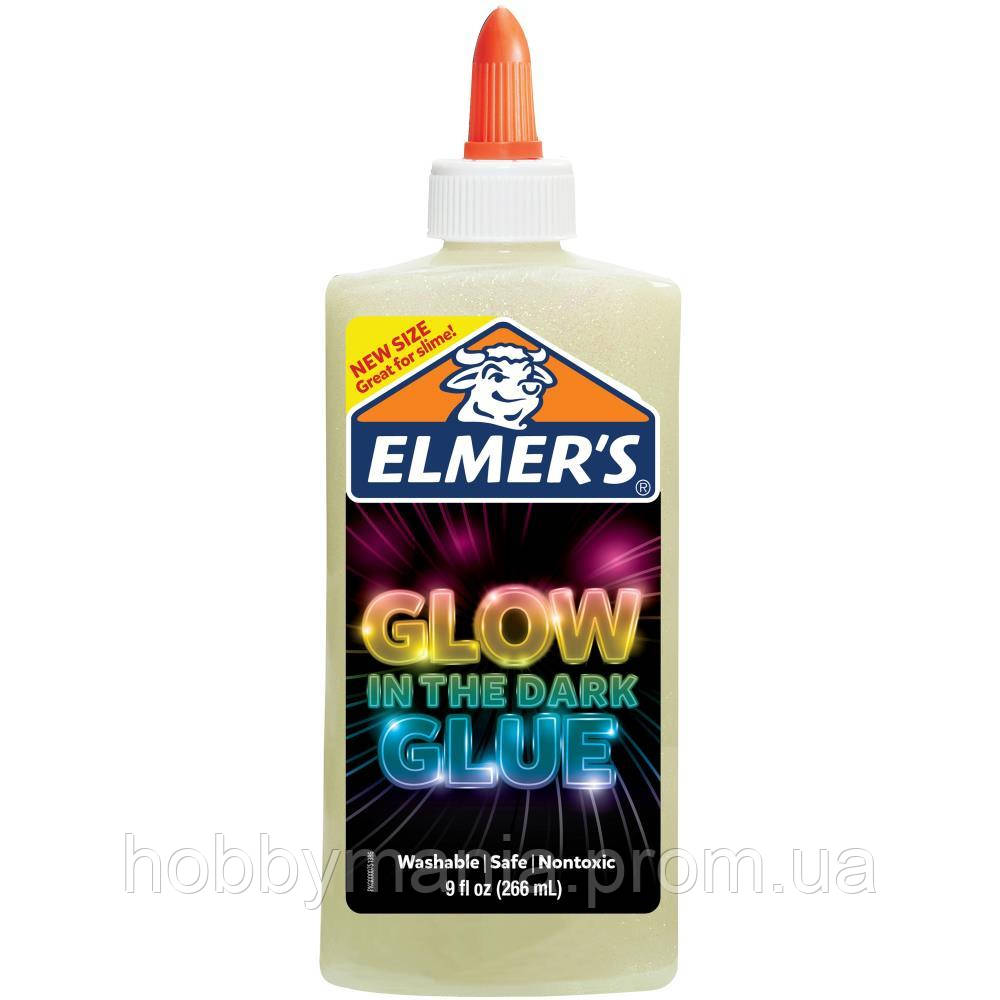 Клей, що світиться в темряві, білий, 266 мл, Elmer's Glow in the dark Natural glue — клей для слаймів