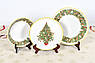 Набір новорічних керамічних тарілок для супу «Яскраве Різдво» Villa Grazia, 6 шт., фото 3