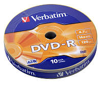 VERBATIM DVD-R 4,7 Gb 16x Shrink 10 pcs 43729