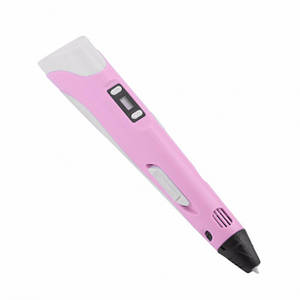 3D ручка PEN-2  з LCD дисплеєм і набором пластику Рожева