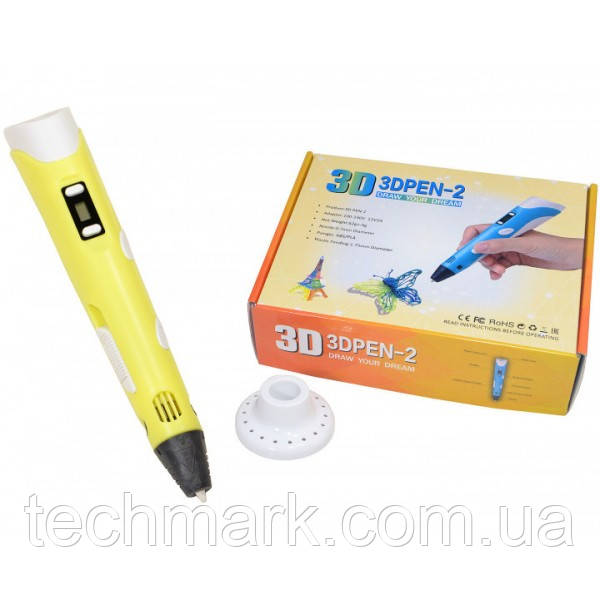 3D-ручка PEN-2 UTM з LCD-дисплеєм і набором пластику Жовта
