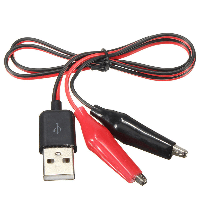 Перехідник USB - затискачі, крокодили, провід живлення 60см