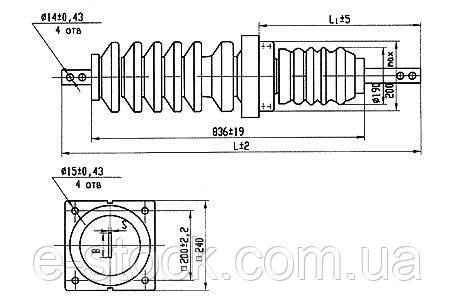Изоляторы фарфоровые проходные ИП-35-400, Изолятор ИП-35/400-7,5 УХЛ1 ...