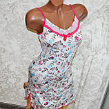 Розмір 44-46 (M). Сорочка для сну, жіноча сорочка метелик, трикотажна нічна іграшка з мереживом, віскоза, Туреччина, фото 2