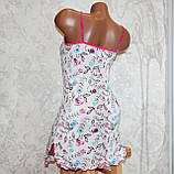 Розмір 44-46 (M). Сорочка для сну, жіноча сорочка метелик, трикотажна нічна іграшка з мереживом, віскоза, Туреччина, фото 3