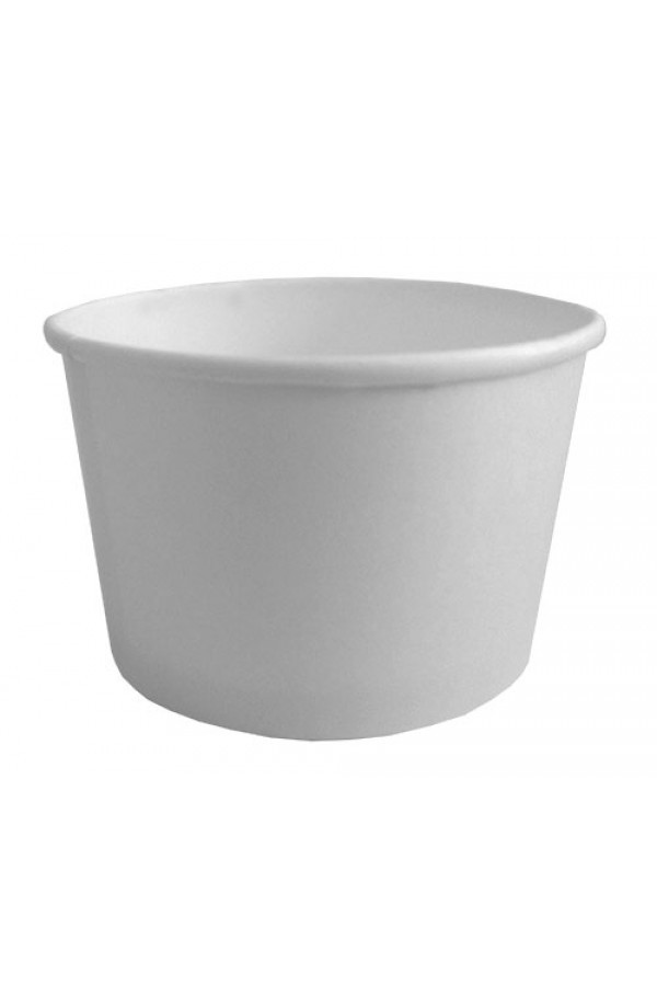 Контейнер бумажный одноразовый для супа/мороженого и других блюд белый ...