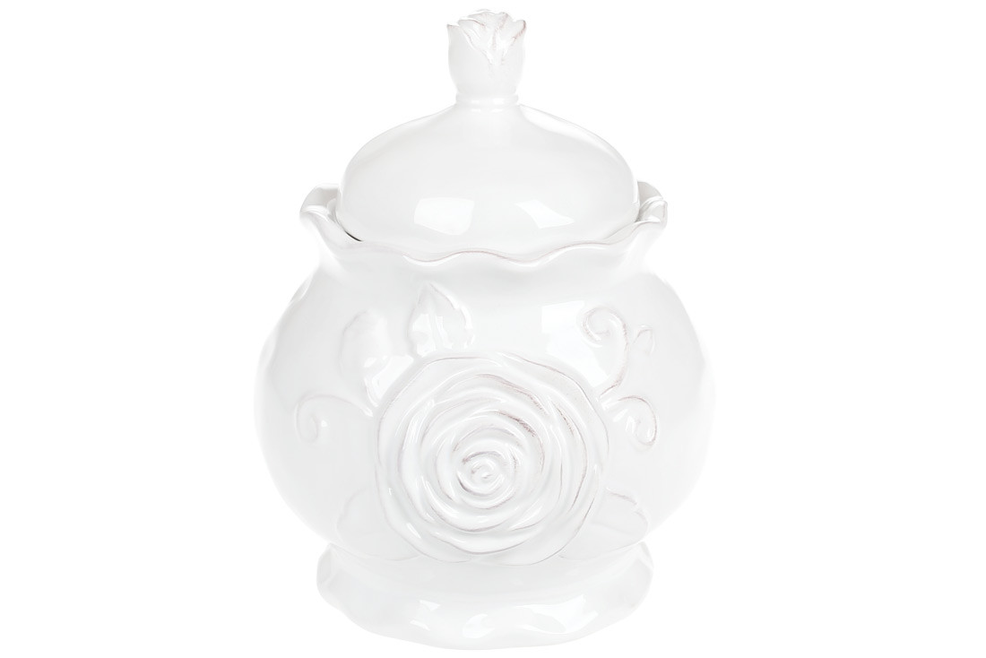 🔥 Розпродаж! Банка для зберігання сипких продуктів 1.2 л, Аеліта, колір білий