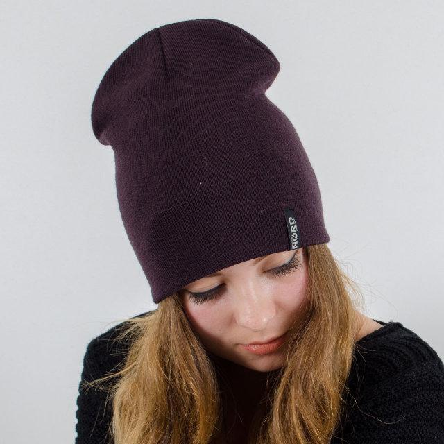 Шапка біні бордова тепла шапка унісекс, фото 1