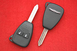Корпус для ключа Chrysler 2 кнопки с резинкой вариант 1