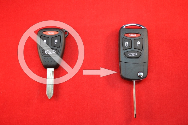 Ключ Chrysler викидний 4 кнопки корпус для переділки зі звичайного