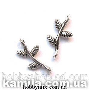Конектор "гілочка" срібло (1х1,7 см) 40 шт.