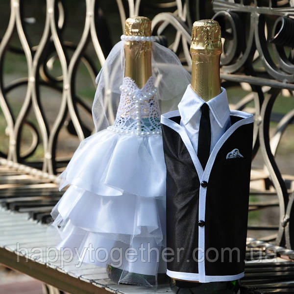 Одежда для бутылок на свадьбу