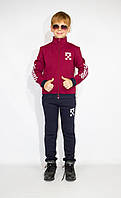 Костюм для мальчика спортивный зимний бордового цвета Костюм - двойка теплый детский возраст 10-14 лет