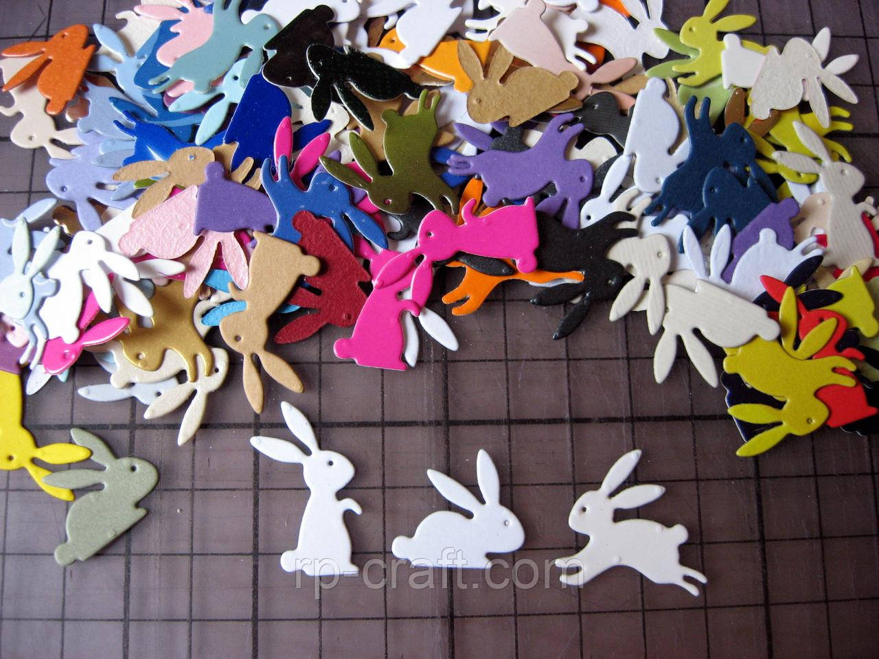 Набір вирубування з паперу та картону. Кролики, 18х23 мм, 20 штук, фото 1