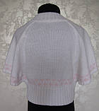 Біле в'язане болеро для дівчаток 128,140,152,164 зросту, фото 4