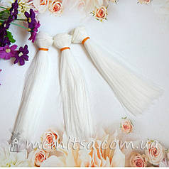 Волосся для ляльок пряме 100х15 см, колір №1001 (білі)