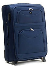 Большой чемодан тканевый Wings синий на 90л