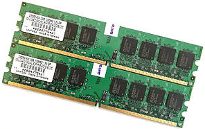 Пара оперативної пам'яті Unifosa DDR2 4Gb (2Gb+2Gb) 800MHz PC2 6400U 2R8 CL6 (GU342G0ALEPR692C6CE) Б/В