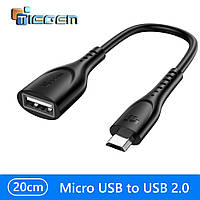 Перехідник OTG micro USB – USB Tiegem. Кабель для з'єднання пристроїв microUSB OTG адаптер P8Q