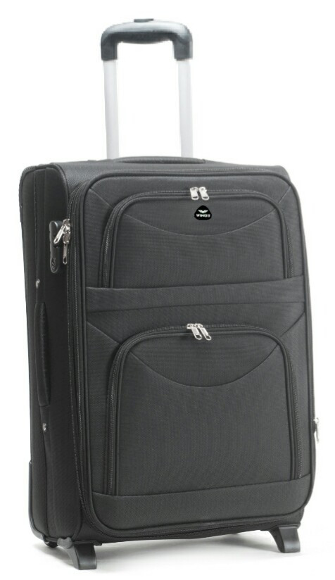 Средний чемодан тканевый Wings серый на 60л