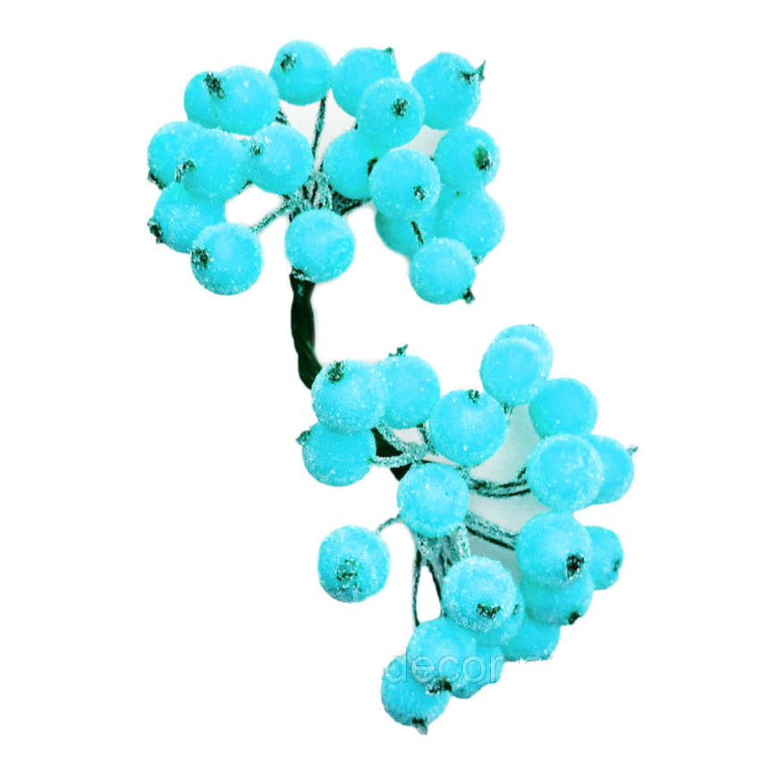 Ягоди в цукрі декоративні бірюзові 12 мм, фото 1