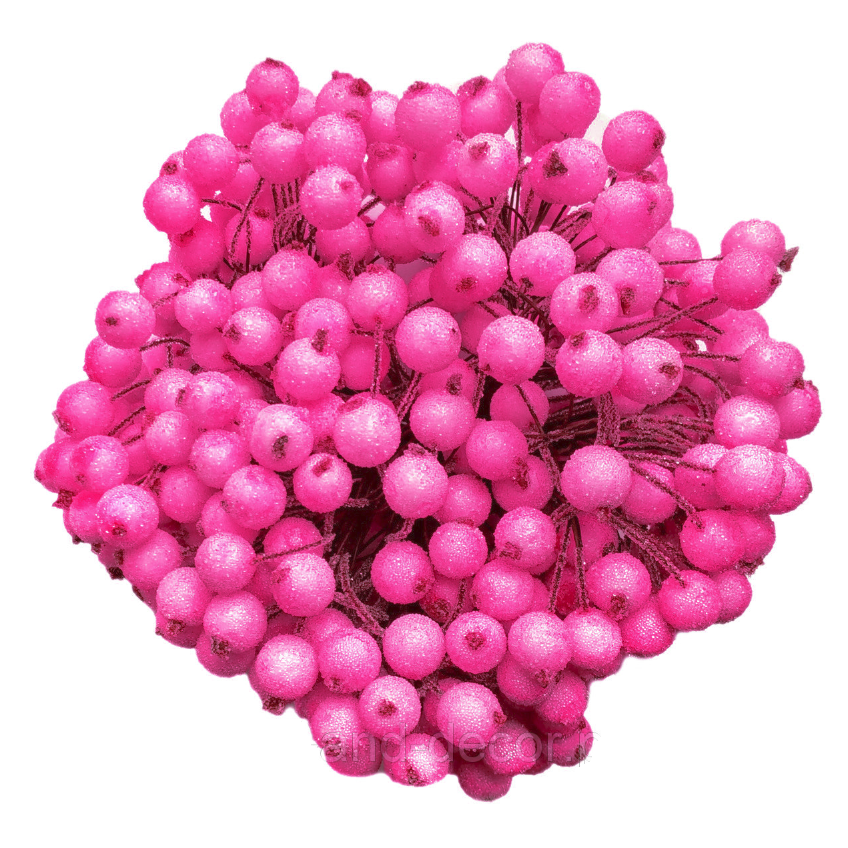 Ягідки в цукру декоративні малинові 400 шт 12 мм, фото 1