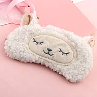 Маска для сну плюшева "Овечка". Пов'язка на очі дитяча. Наглазна маска жіноча