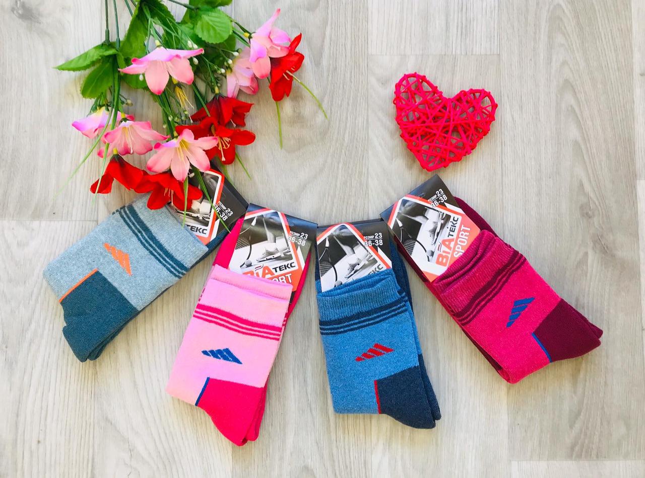 Шкарпетки дитячі, 12 пар підліткові зимові махрові дівчинка спорт "ВиАтекс" розмір 23(36-38), асорті
