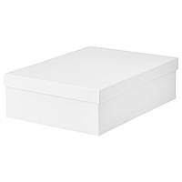 Коробка с крышкой IKEA TJENA 25x35x10 см белая 903.954.22