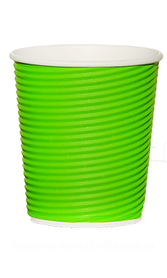 Стакан гофрований RIPPLE GREEN 270 мл. 25 шт., фото 1