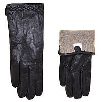Перчатки женские кожаные Mimosa 2591 черные сенсорные