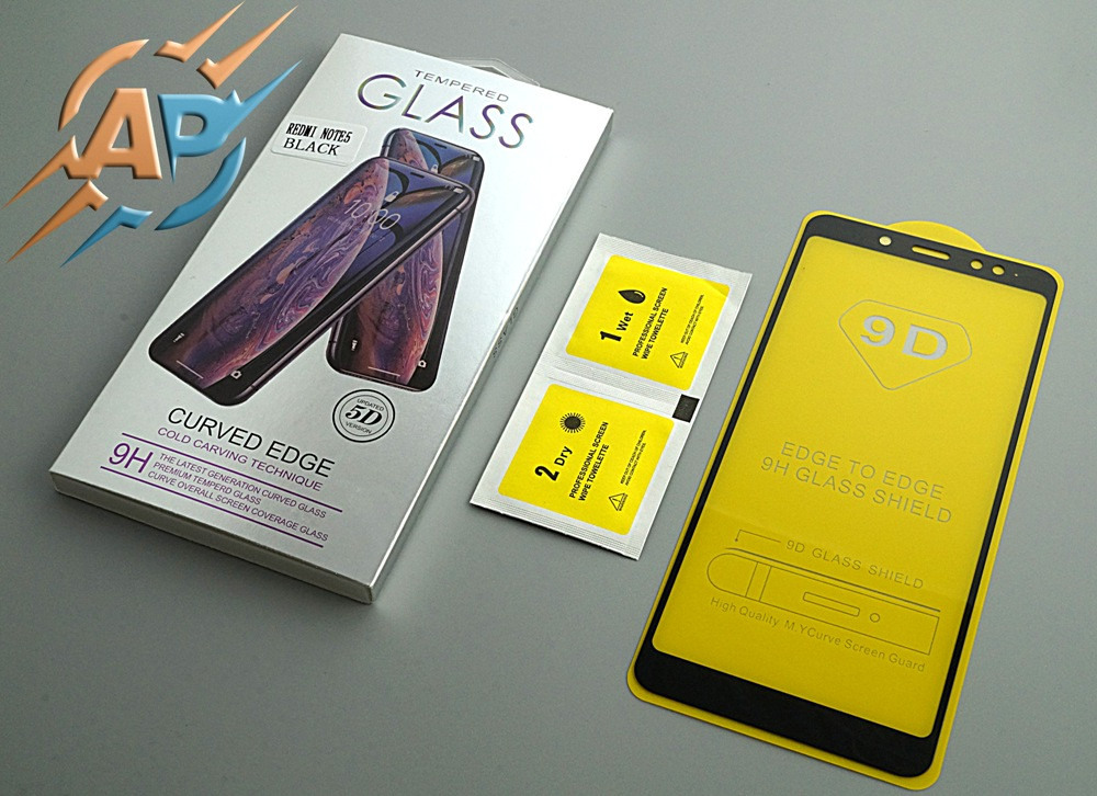 Захисне скло 9D для Xiaomi Redmi Note 5 чорне