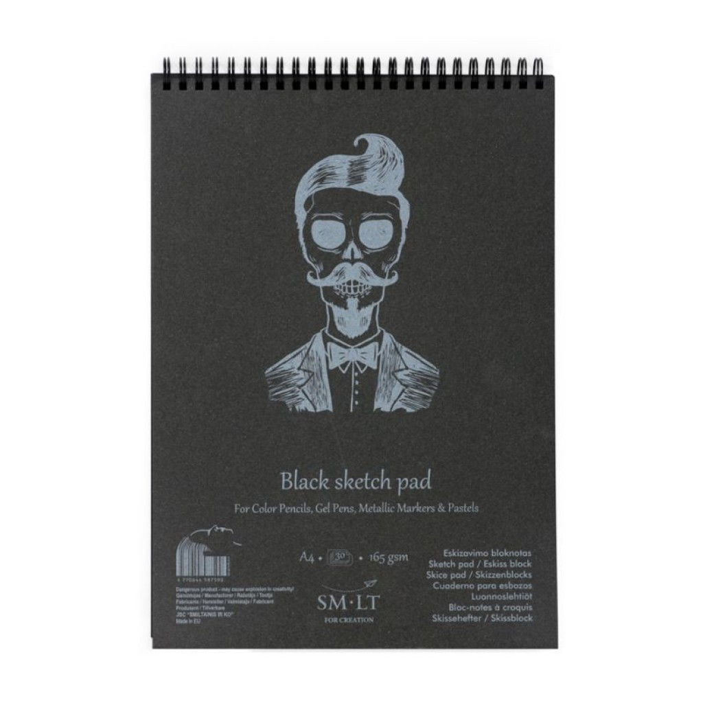 Альбом для малюнка Smiltainis Authentic Black А4 (21х29.7см) 160 г/м2, 30 аркушів (4770644587590)