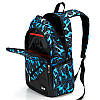 Рюкзак чорний з синіми трикутниками з пеналом і сумкою в комплекті, фото 4
