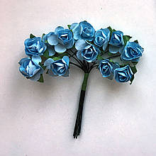 Троянди з паперу блакитні 2 см 12 шт
