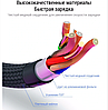 Магнітний кабель для зарядки PZOZ 3A червоний в комплекті з одним коннектором (Lightning, micro USB або Type-C), фото 9