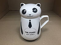 Кружка-чашка с крышкой Панда 450 мл