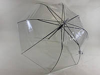 Молодежный зонт трость с прозрачным куполом на 8 спиц