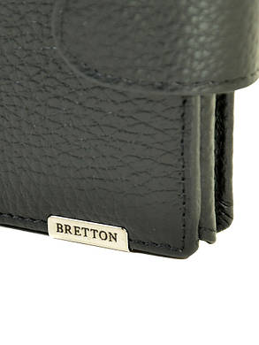 Чоловічий шкіряний гаманець BRETTON 13 x 10 см Чорний (m3722/1), фото 3