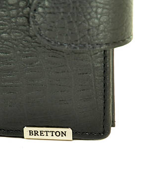 Чоловічий шкіряний гаманець BRETTON 13 х 10 см Чорний (m3722/2), фото 3