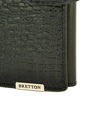 Чоловічий шкіряний гаманець BRETTON 10,5 х 14 см Чорний (m5406/2), фото 3